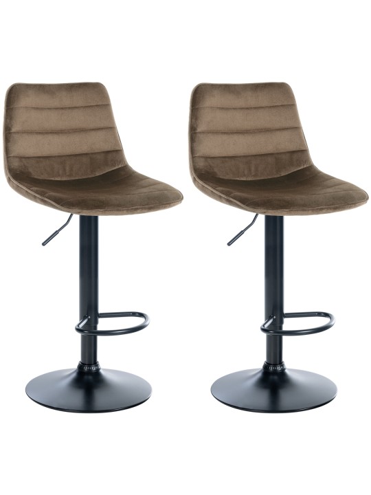 Sæt med 2 barstole Lex velvet, brun