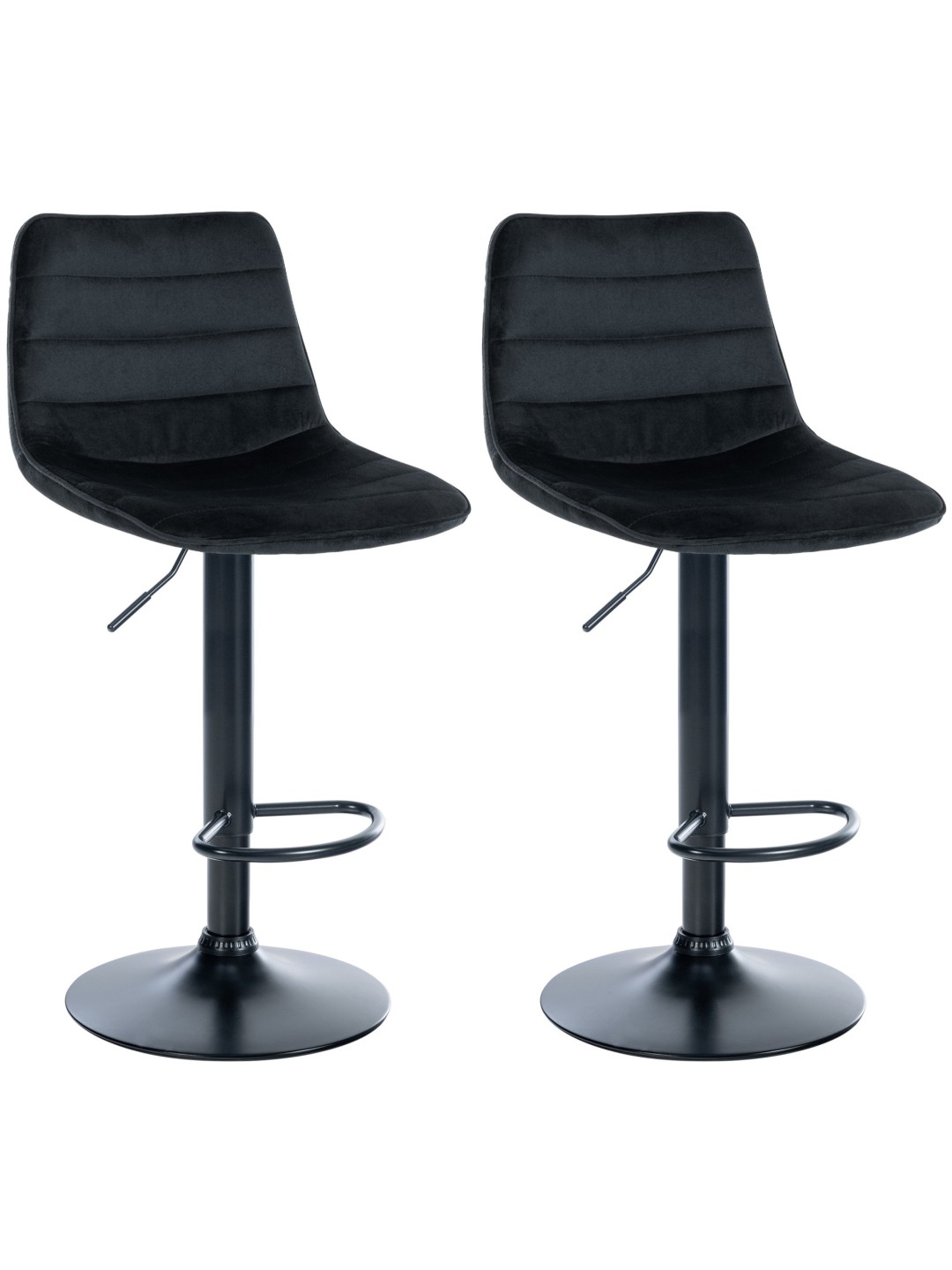 Sæt med 2 barstole Lex velvet, sort