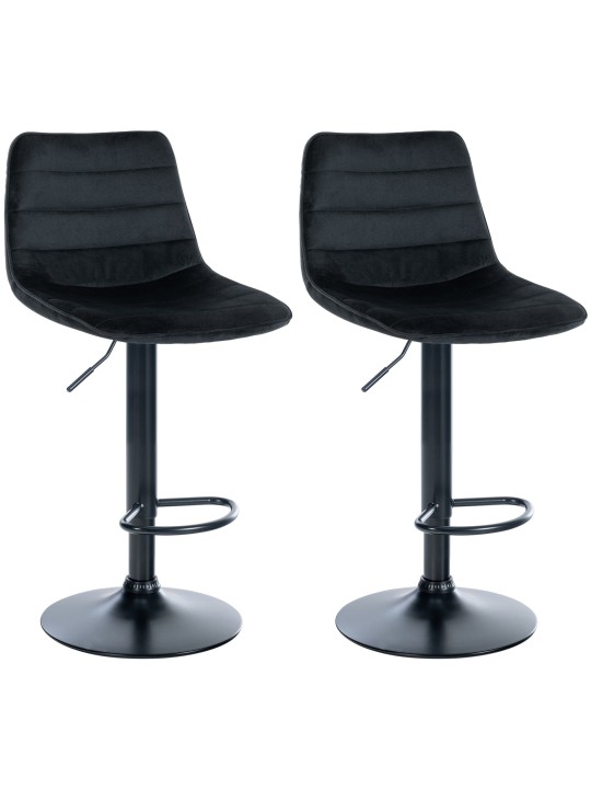 Sæt med 2 barstole Lex velvet, sort