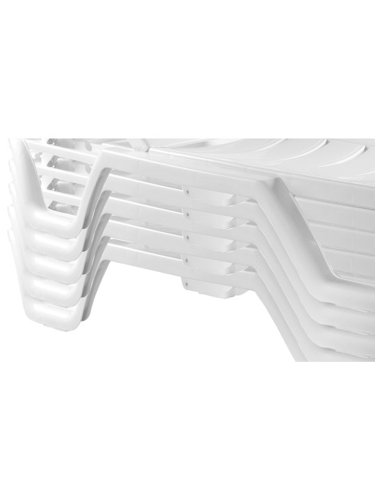 Sæt med 10 liggestole Bahama, hvid Sæt med 10 liggestole Bahama, hvid