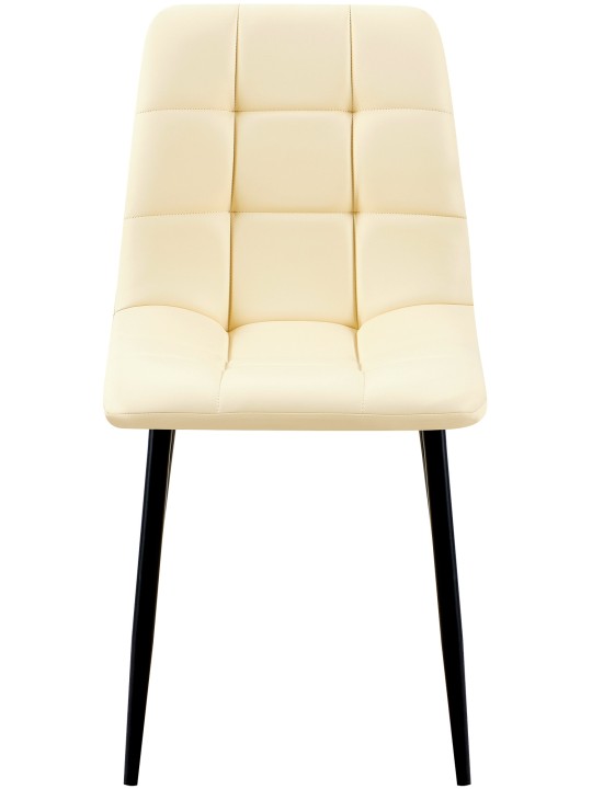 Sæt med 4 spisestuestole Antibes imiteret læder, creme