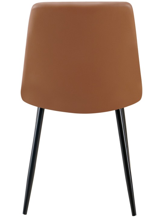 Sæt med 4 spisestuestole Antibes imiteret læder, mørkebrun