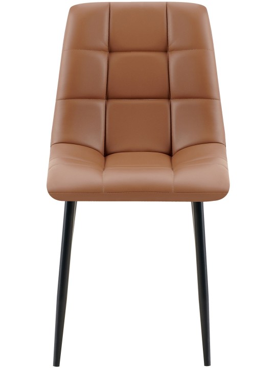 Sæt med 4 spisestuestole Antibes imiteret læder, mørkebrun