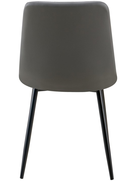 Sæt med 4 spisestuestole Antibes imiteret læder, mørkegrå