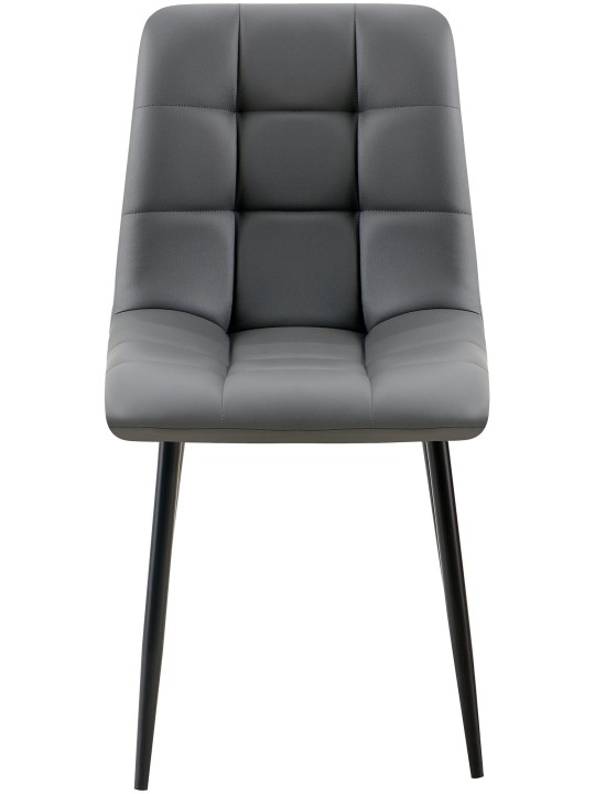 Sæt med 4 spisestuestole Antibes imiteret læder, mørkegrå