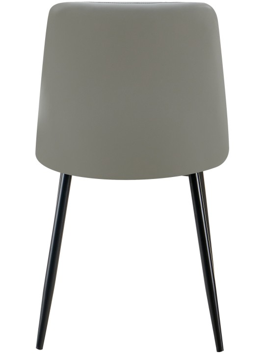 Sæt med 4 spisestuestole Antibes imiteret læder, lysegrå