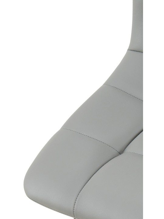 Sæt med 4 spisestuestole Antibes imiteret læder, lysegrå