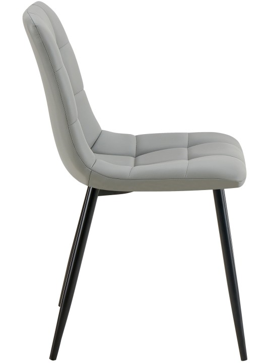 Sæt med 4 spisestuestole Antibes imiteret læder, lysegrå