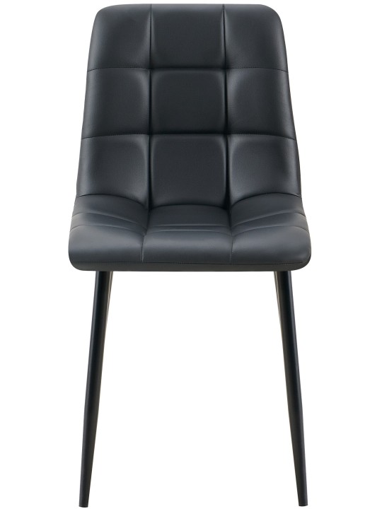 Sæt med 4 spisestuestole Antibes imiteret læder, sort