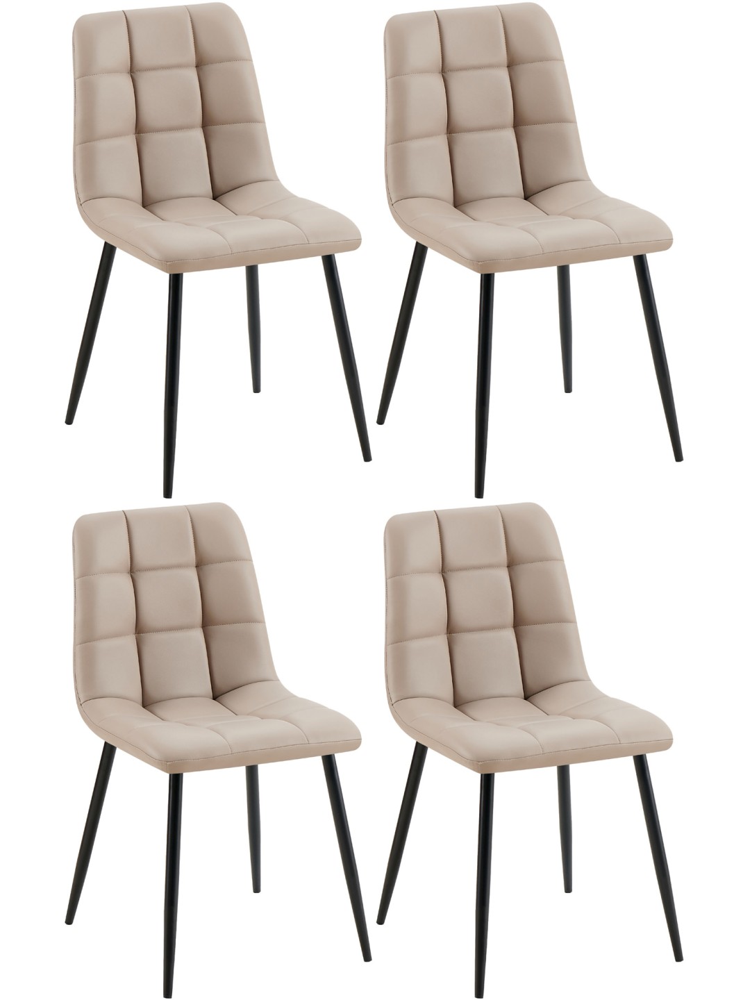 Sæt med 4 spisestuestole Antibes kunstlæder, taupe
