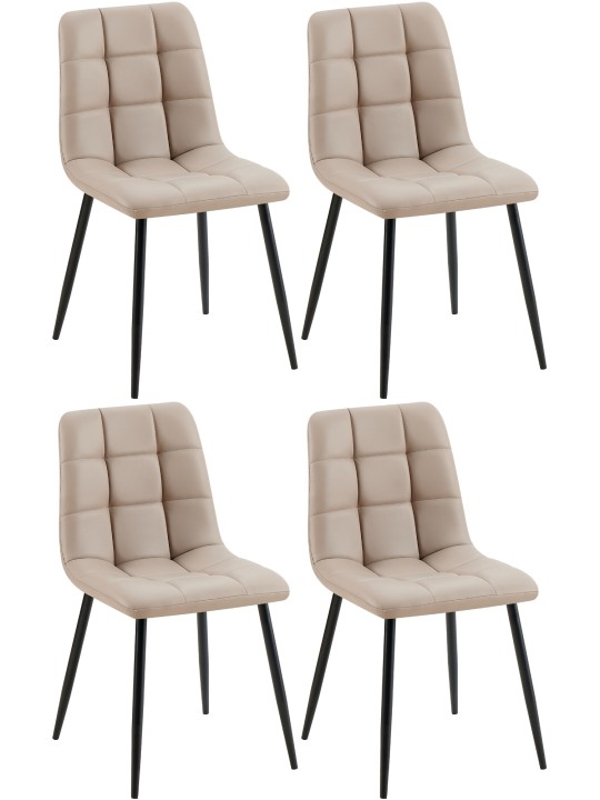 Sæt med 4 spisestuestole Antibes kunstlæder, taupe Sæt med 4 spisestuestole Antibes kunstlæder, taupe