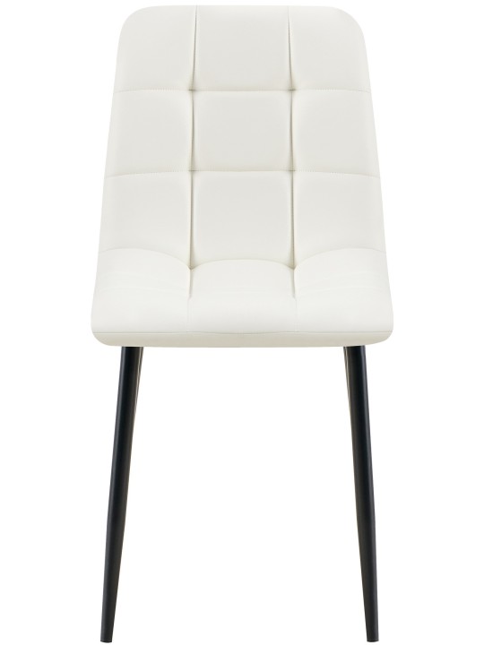 Sæt med 4 spisestuestole Antibes imiteret læder, hvid