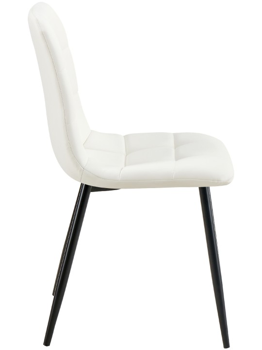 Sæt med 4 spisestuestole Antibes imiteret læder, hvid