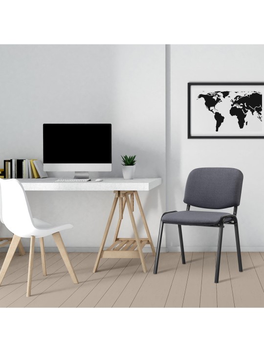 Besøgsstol Ken stof, grå