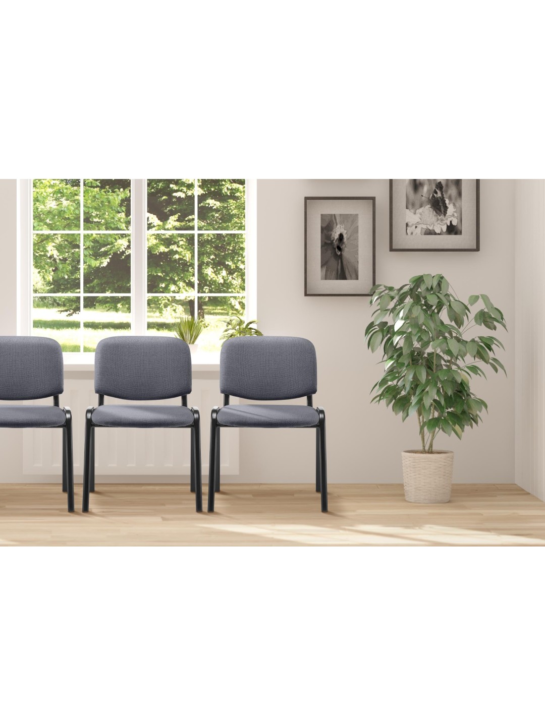 Besøgsstol Ken stof, grå