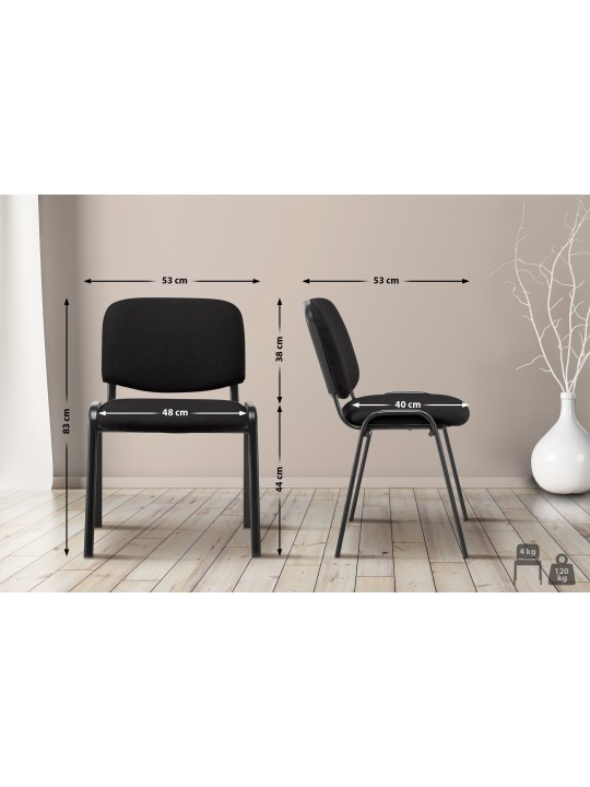 Besøgsstol Ken stof, sort Besøgsstol Ken stof, sort