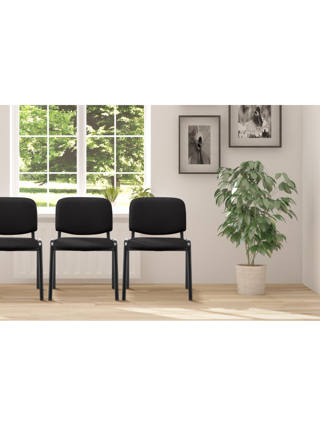 Besøgsstol Ken stof, sort