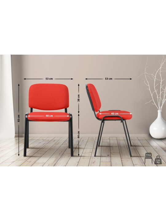 Besøgsstol Ken stof, rød