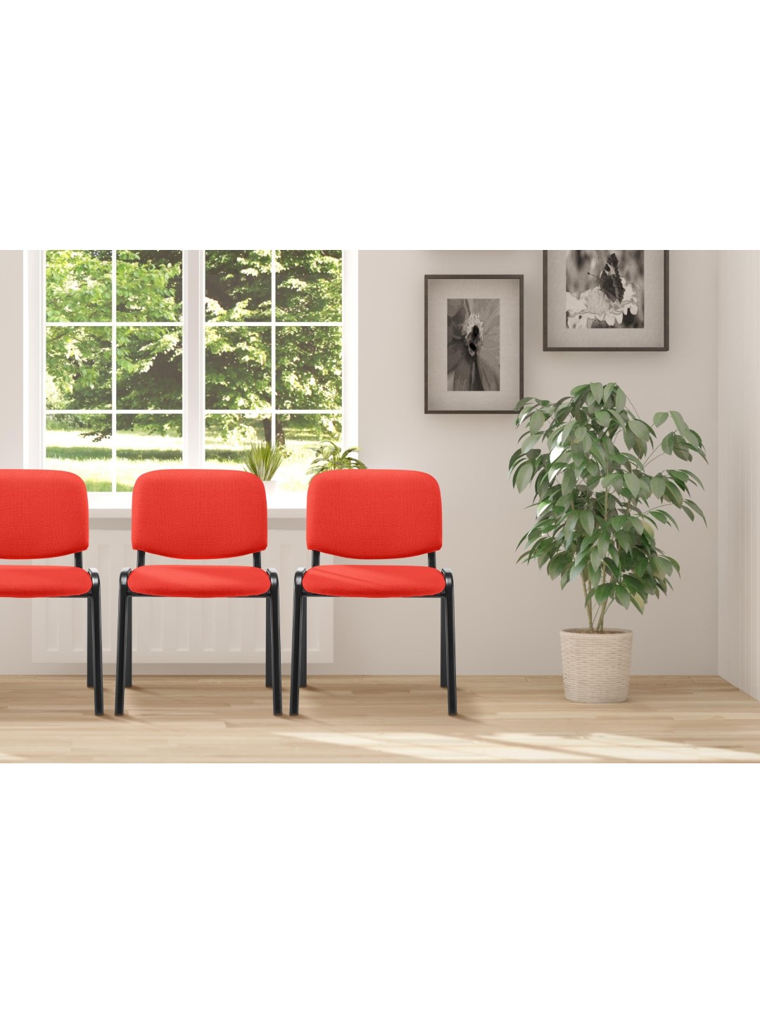 Besøgsstol Ken stof, rød