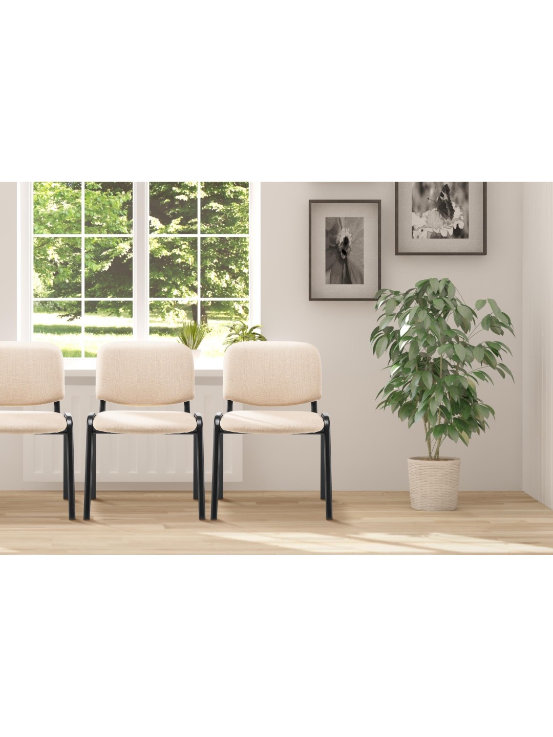 Besøgsstol Ken stof, creme