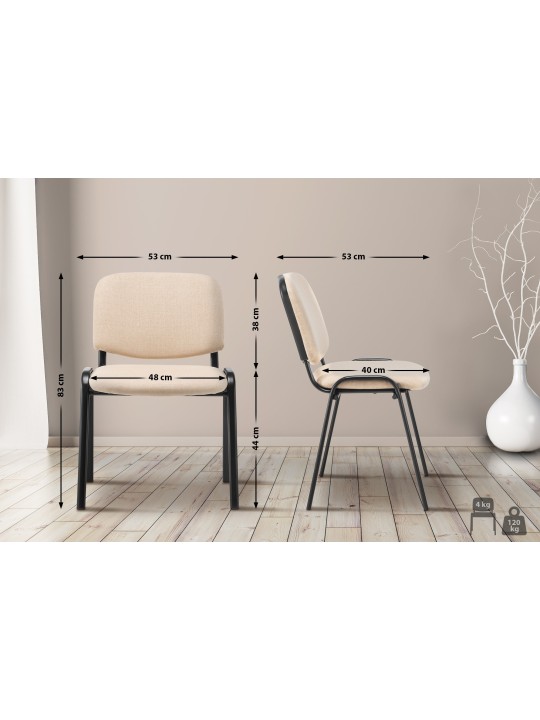 Besøgsstol Ken stof, creme