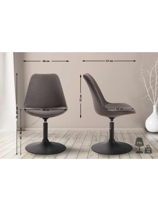 Stol Maverick B stof, mørkegrå