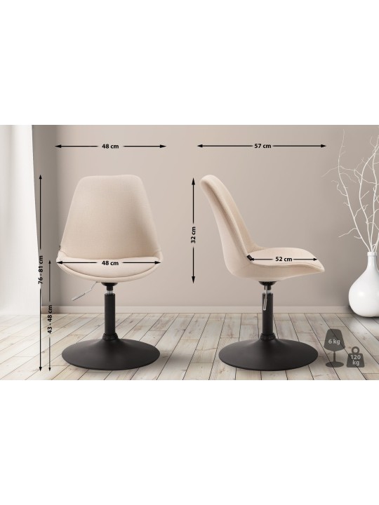 Stol Maverick B stof, creme