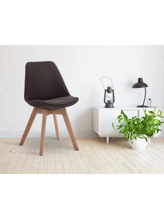 Besøgsstol Borneo V2 Natura stof, mørkegrå