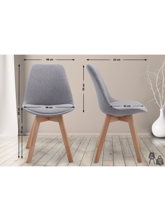 Besøgsstol Borneo V2 Natura stof, grå Besøgsstol Borneo V2 Natura stof, grå