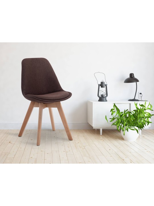 Besøgsstol Borneo V2 Natura stof, brun