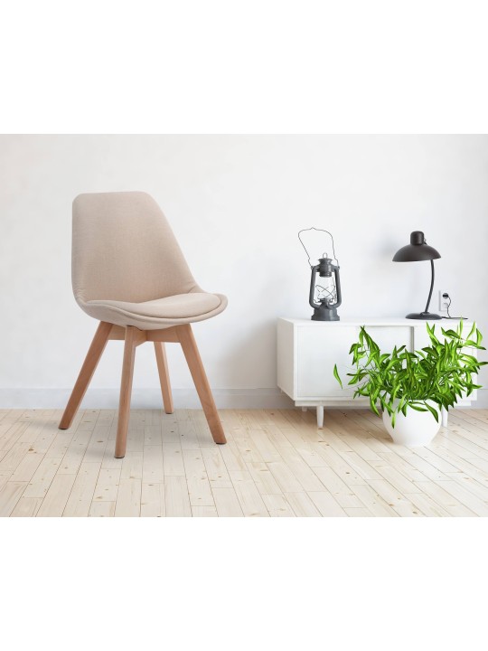 Besøgsstol Borneo V2 Natura stof, creme