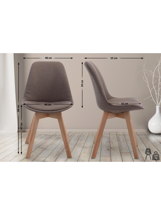 Besøgsstol Borneo V2 Natura stof, taupe