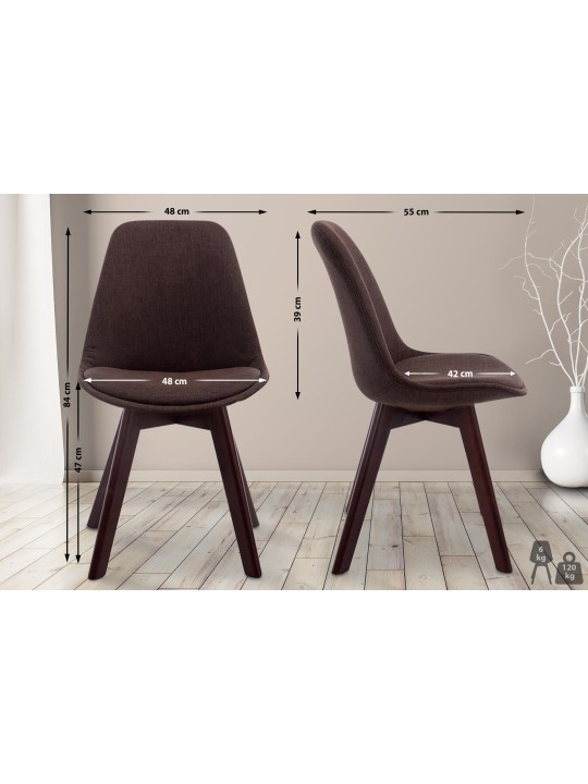 Besøgsstol Borneo V2 valnødstof, brun