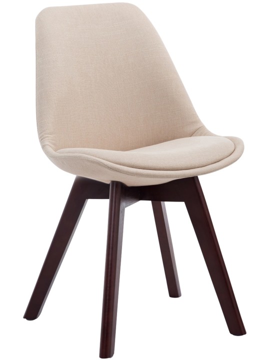 Besøgsstol Borneo V2 valnødstof, creme