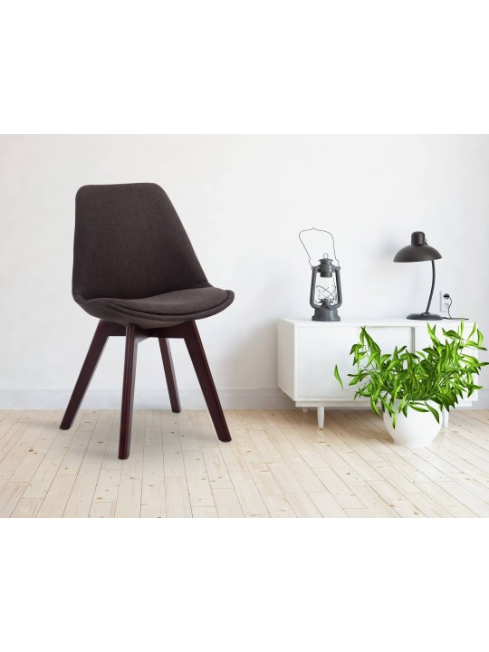 Besøgsstol Borneo V2 valnødstof, mørkegrå