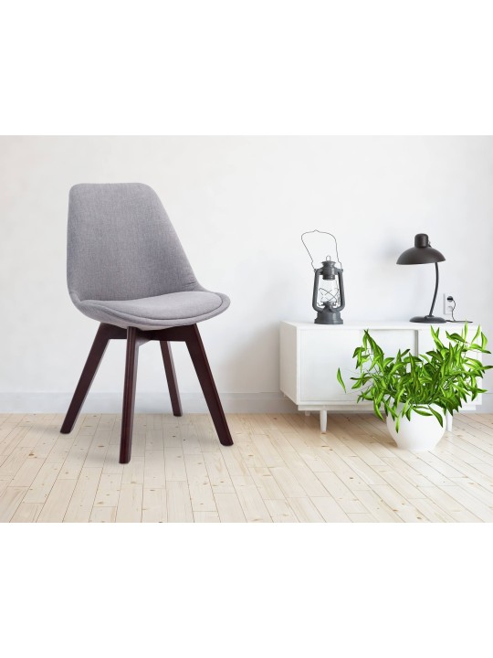 Besøgsstol Borneo V2 valnødstof, grå