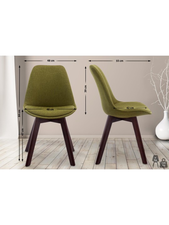 Besøgsstol Borneo V2 valnødstof, grøn Besøgsstol Borneo V2 valnødstof, grøn