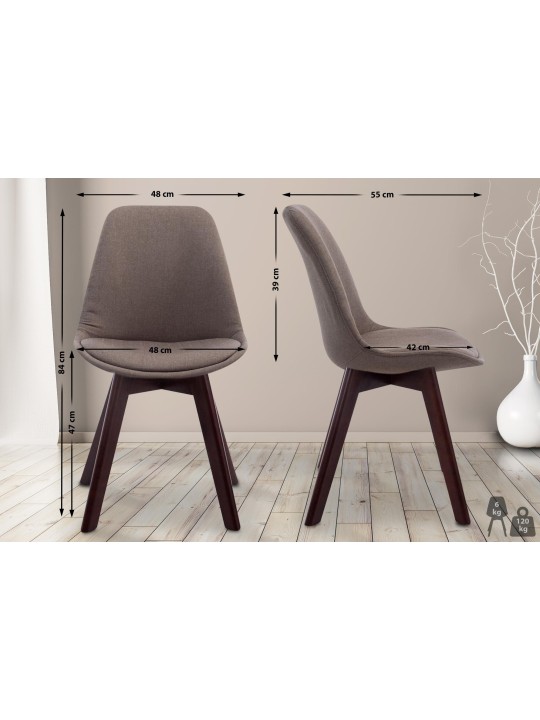 Besøgsstol Borneo V2 valnødstof, taupe