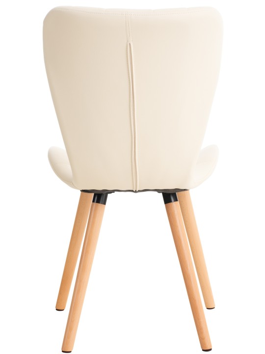 Sæt med 2 stole Elda kunstlæder, creme