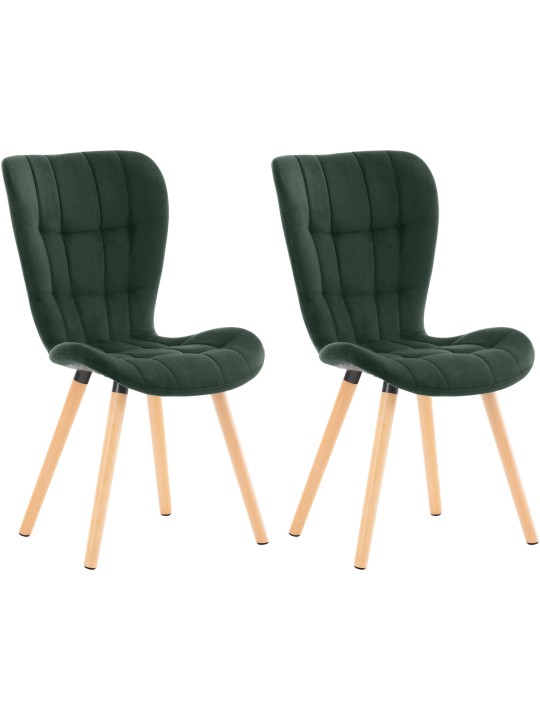 Sæt med 2 stole Elda velvet, grøn