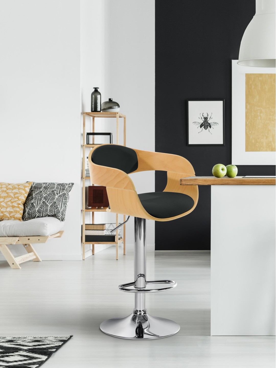 Barstol Kingston C, natur/sort