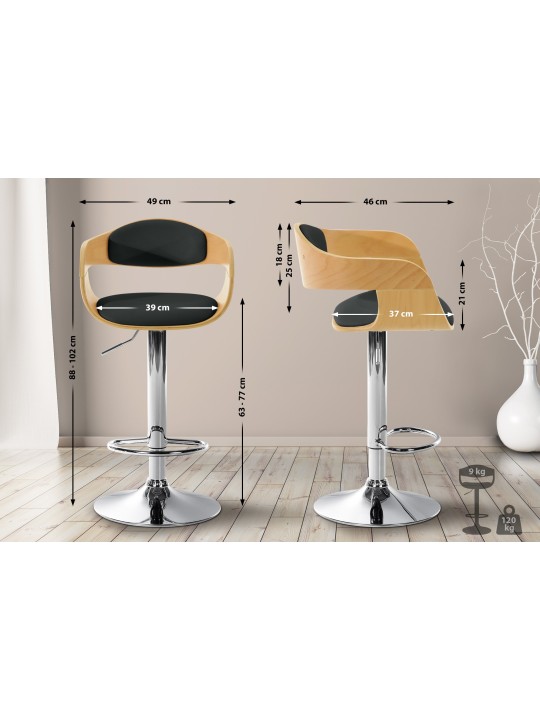 Barstol Kingston C, natur/sort