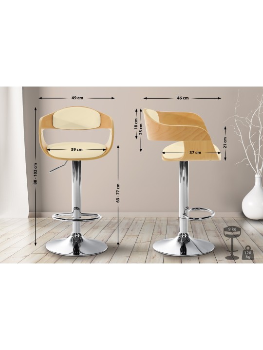 Barstol Kingston C, natur/creme