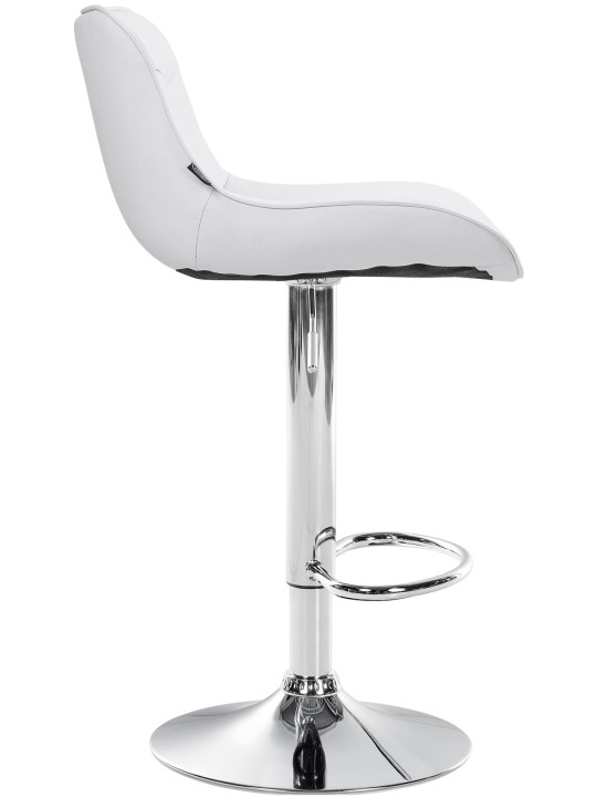 Barstol Vonore imiteret læder krom, hvid