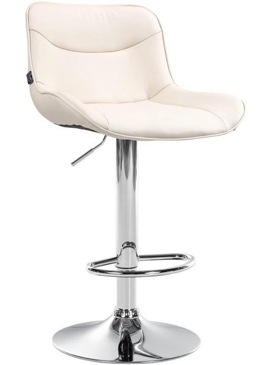Barstol Vonore imiteret læder krom, creme