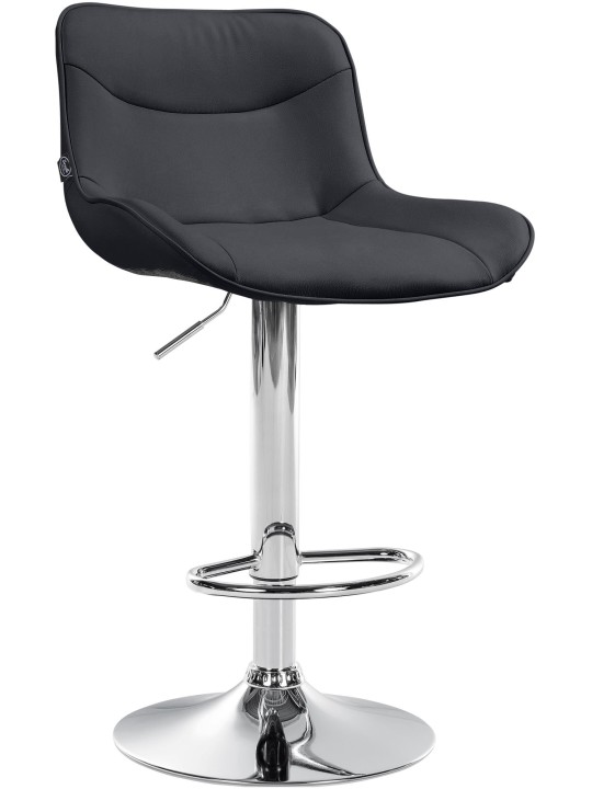 Barstol Vonore imiteret læder krom, sort