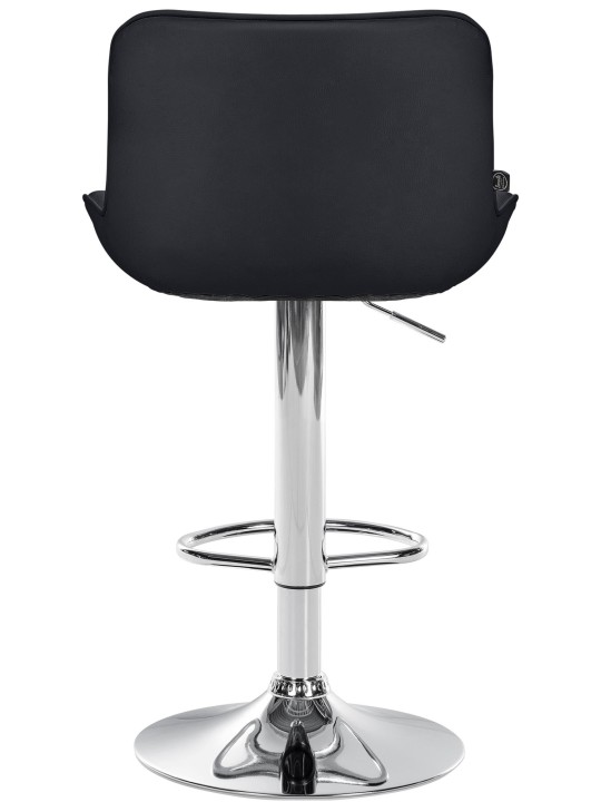 Barstol Vonore imiteret læder krom, sort