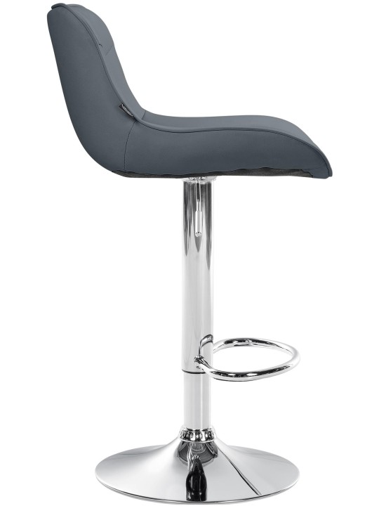 Barstol Vonore imiteret læder krom, grå