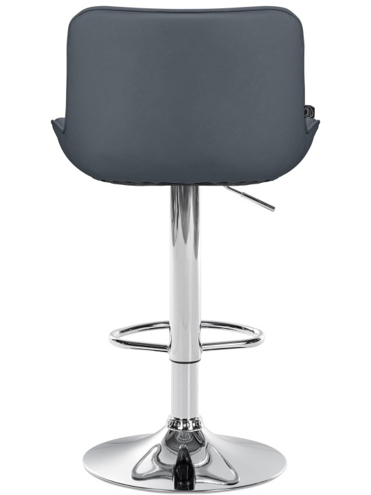 Barstol Vonore imiteret læder krom, grå