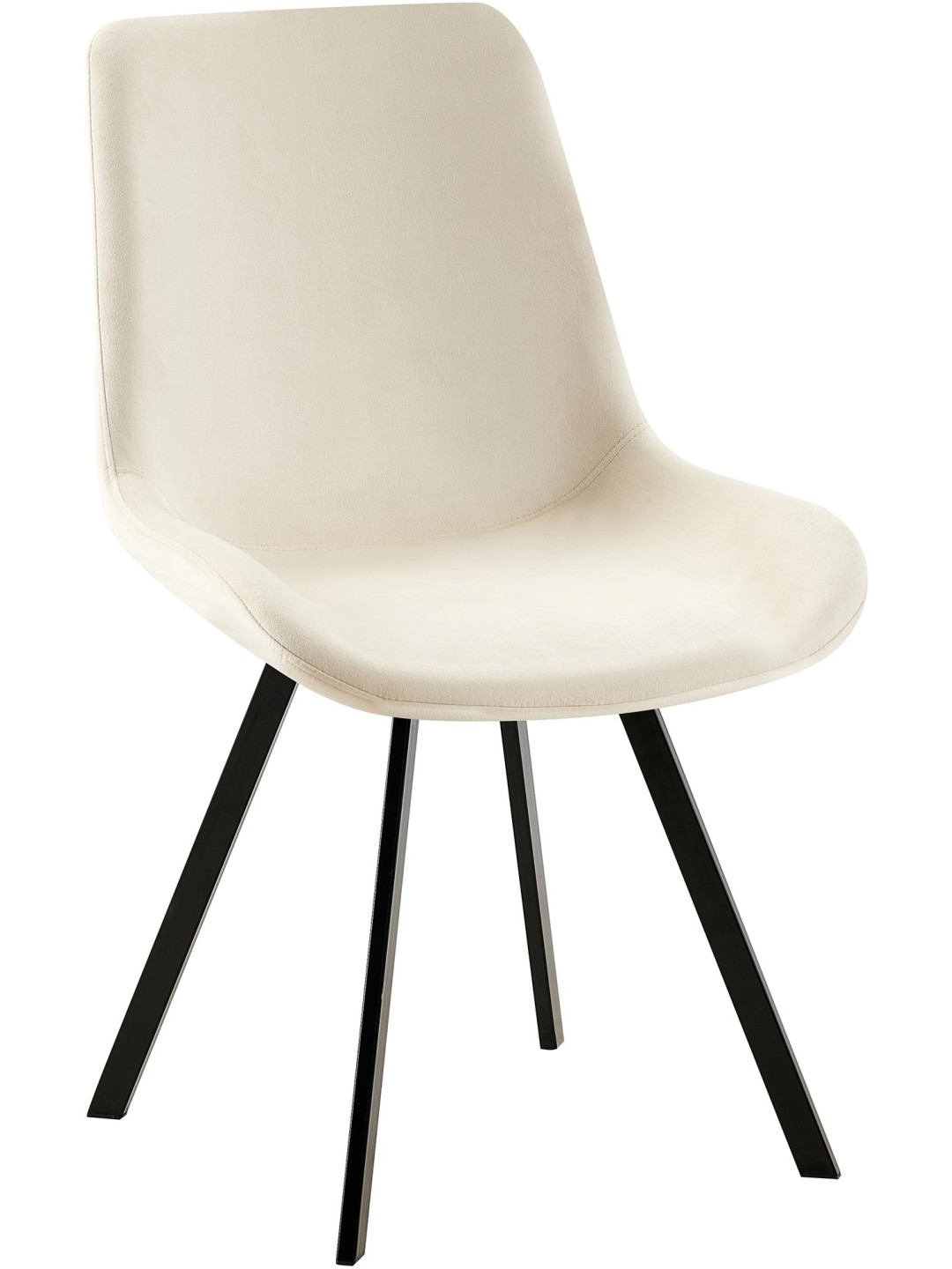 Lewes spisestuestol i fløjl, creme